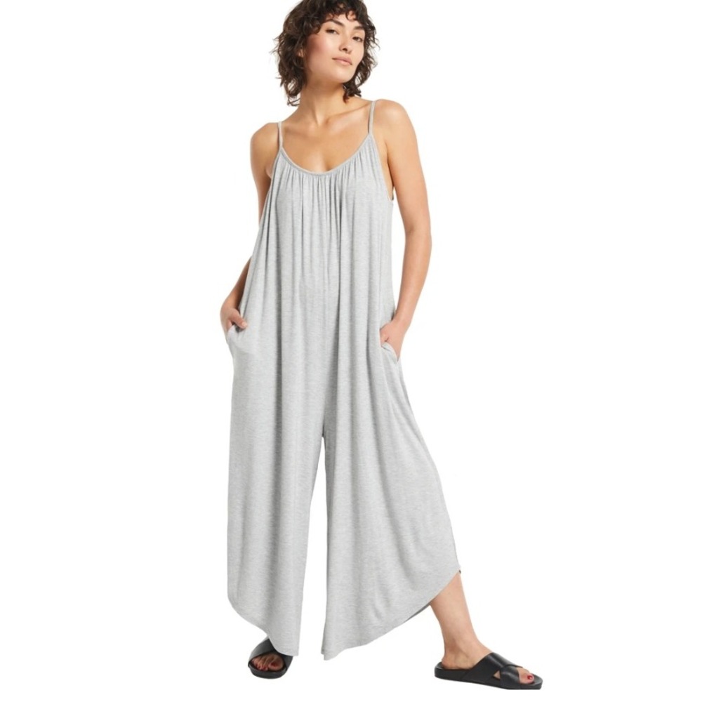 Z Supply Womens Heather Gray Wide Leg Spaghetti Strap Jumpsuit ZP191690 Medium
